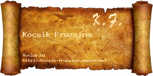 Kocsik Fruzsina névjegykártya